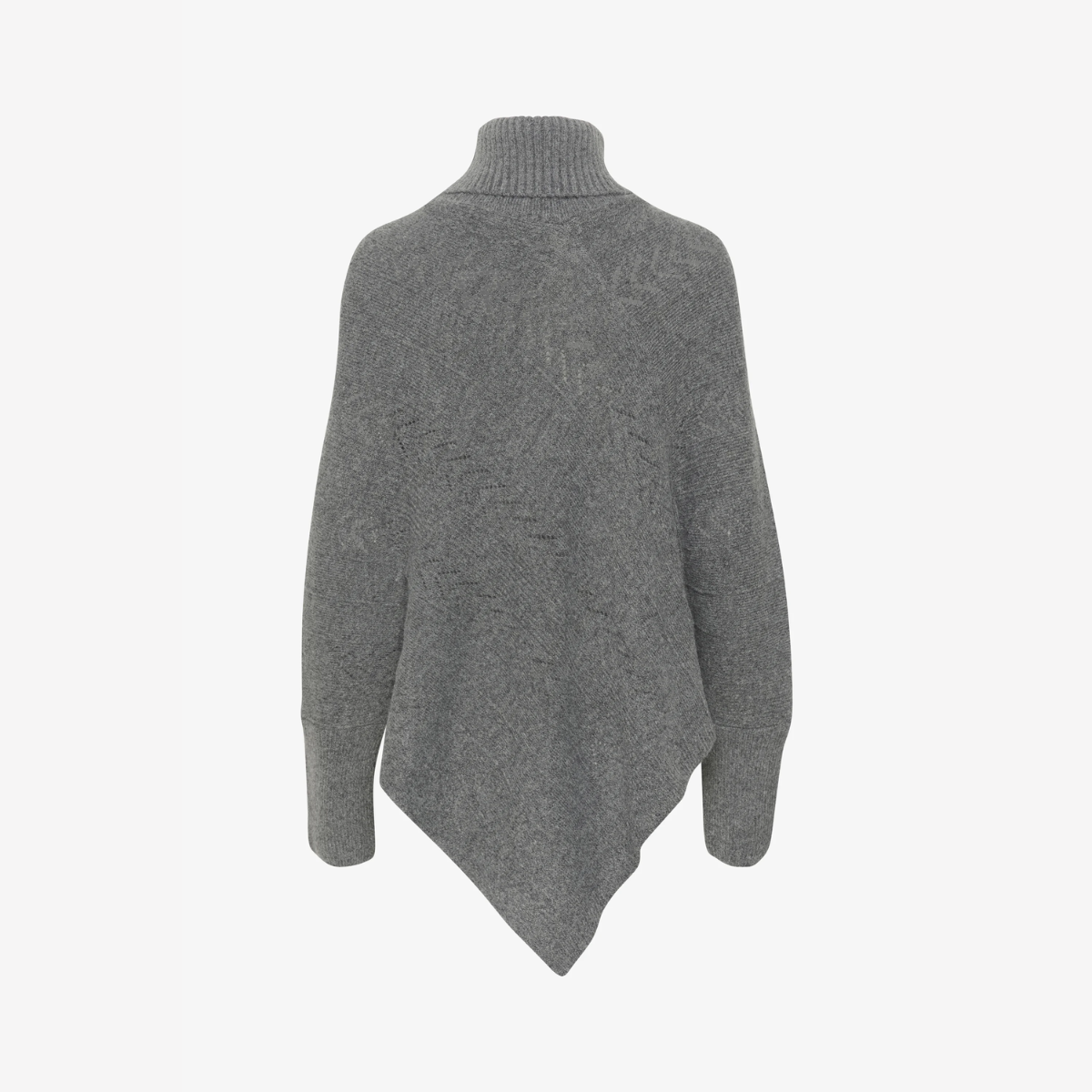 Knitted Poncho With Roll Neck - Elegant Ladies Jumper