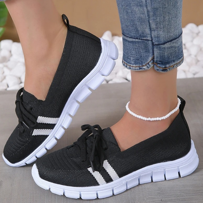 Ladies Airy Lace-Up Shoes - Chic Lightweight Trainers