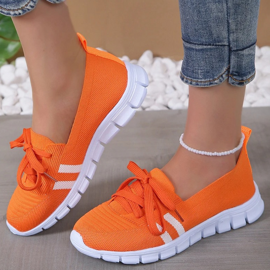 Ladies Airy Lace-Up Shoes - Chic Lightweight Trainers