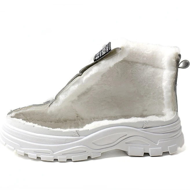 Ladies' ankle boots - cozy high-top lace-up footwear