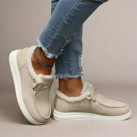 Ladies' Cozy Shoes - Stylish Warm-Lined Footwear For Everyday Wear