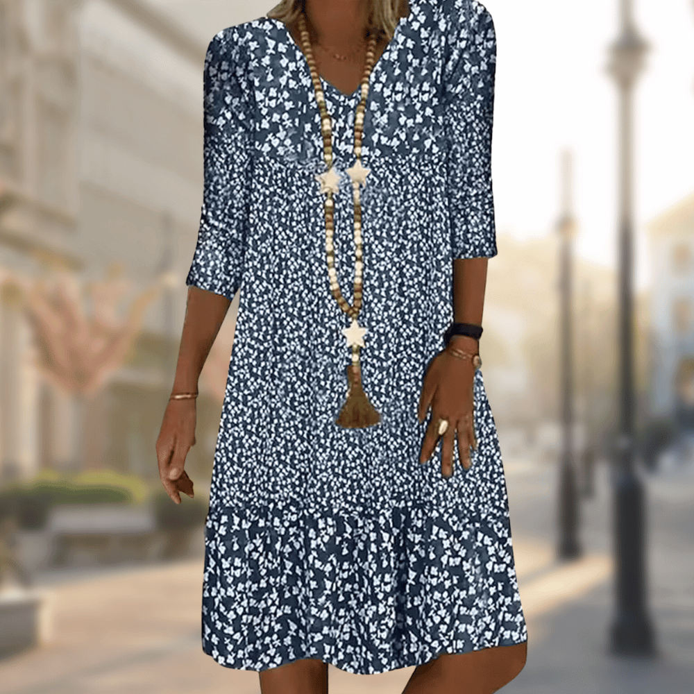Ladies Floral Print Dress - Chic And Cozy Women’S Dress