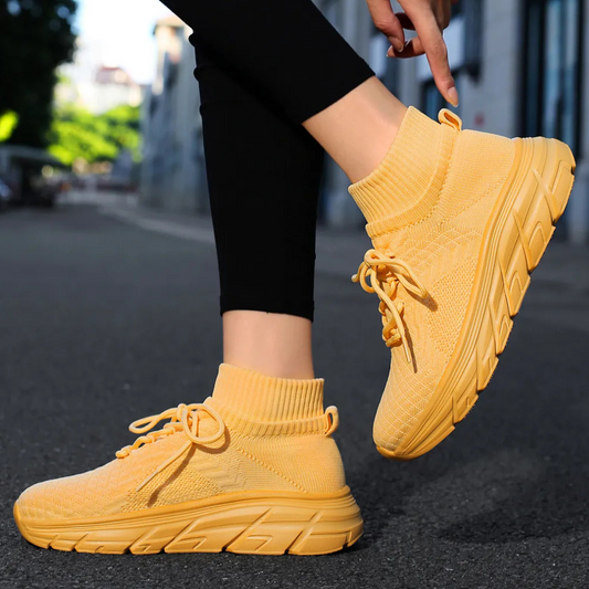 Ladies' Knitted Sock Trainers - Breathable Lightweight Footwear For Daily Wear