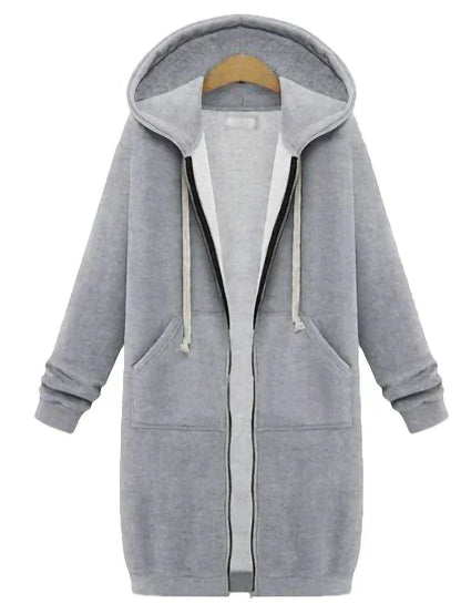 Ladies Long Hooded Cardigan - Stylish Casual Wear