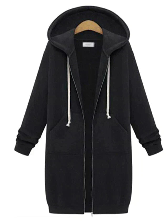Ladies Long Hooded Cardigan - Stylish Casual Wear