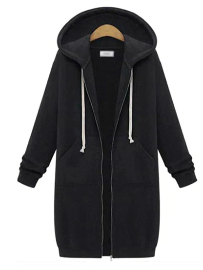 Ladies Long Hooded Cardigan - Stylish Casual Wear