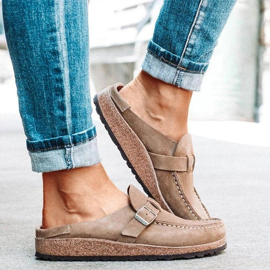 Ladies Moccasins - Chic Suede Slip-On Shoes