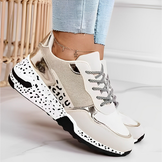 Ladies' orthopaedic sneakers - cozy-focused stylish trainers