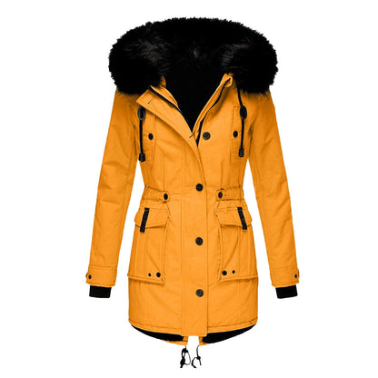Ladies Parka Coat - Cozy Hooded Outdoor Jacket With Faux Fur Trim