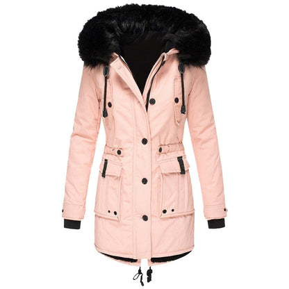 Ladies Parka Coat - Cozy Hooded Outdoor Jacket With Faux Fur Trim