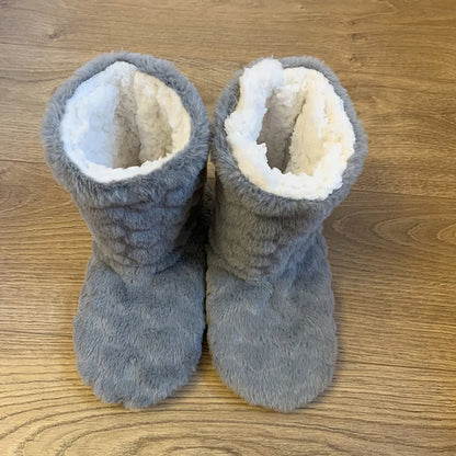 Ladies plush house boots - cosy faux fur slipper socks