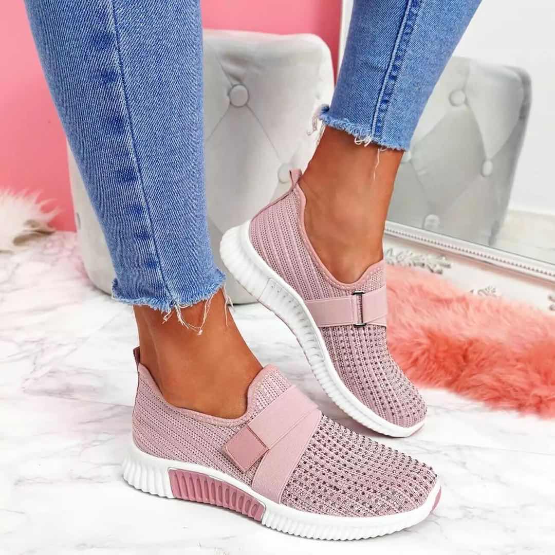Ladies Slip-On Sneakers - Breathable Lightweight Casual Shoes