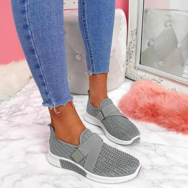 Ladies Slip-On Sneakers - Breathable Lightweight Casual Shoes