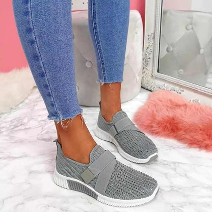 Ladies Slip-On Sneakers - Breathable Lightweight Casual Shoes