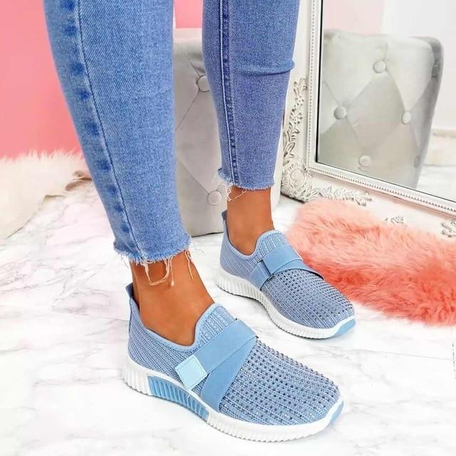 Ladies Slip-On Sneakers - Breathable Lightweight Casual Shoes