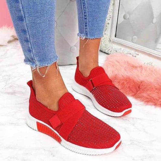 Ladies Slip-On Sneakers - Breathable Lightweight Casual Shoes