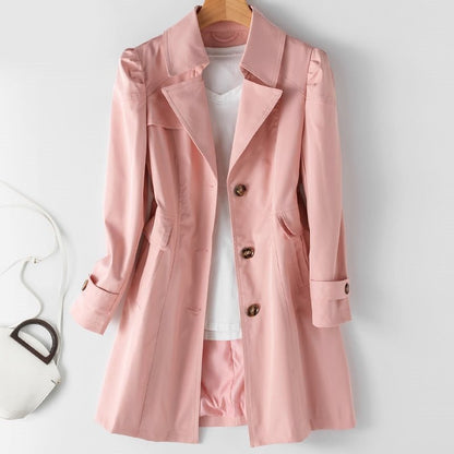 Ladies Trench Coat - Chic Long Lightweight Outerwear