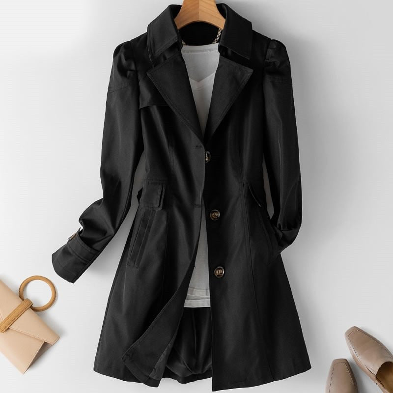 Ladies Trench Coat - Chic Long Lightweight Outerwear