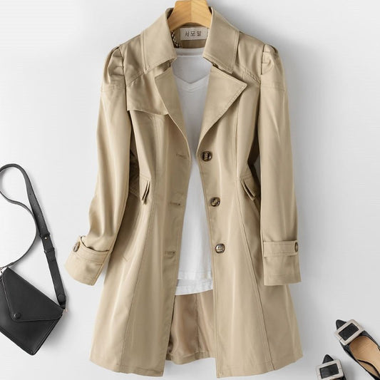 Ladies Trench Coat - Chic Long Lightweight Outerwear