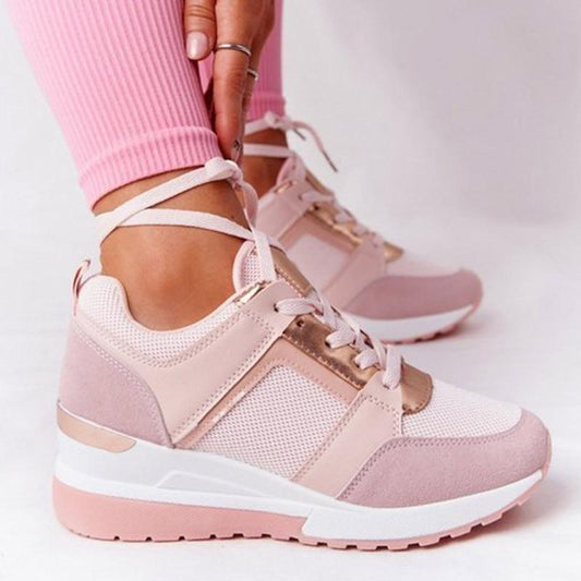 Ladies Wedge Sneakers - Stylish Cozy Footwear For Everyday Wear