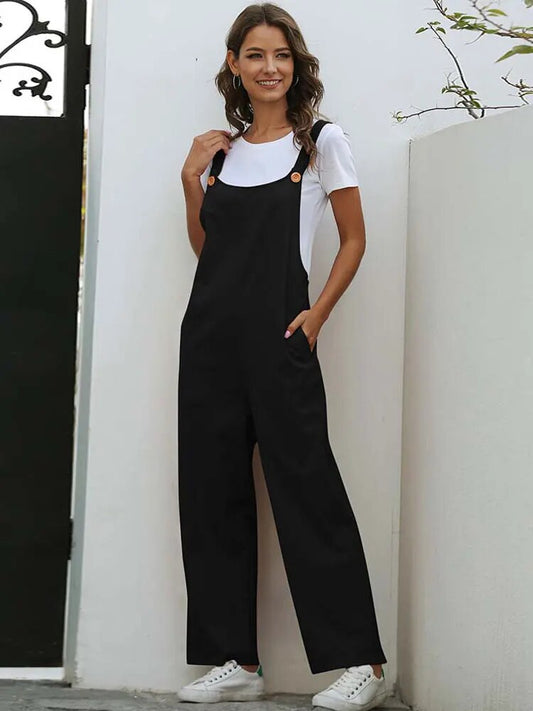 Lange Jumpsuit - Stylish Black Women'S Overalls