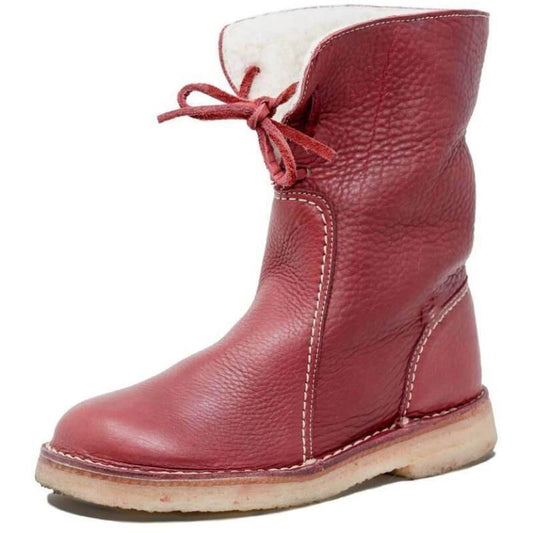 Leather Ankle Boots - Chic Ladies Lace-Up Footwear