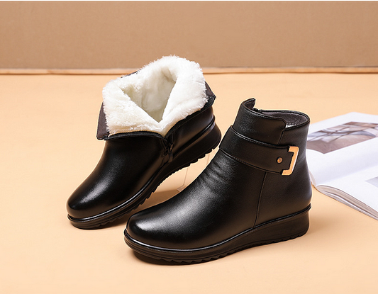 Leather ankle boots - stylish ladies winter footwear