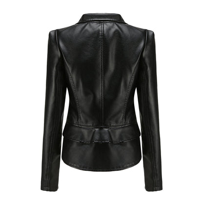 Leather biker jacket - stylish ladies fitted jacket