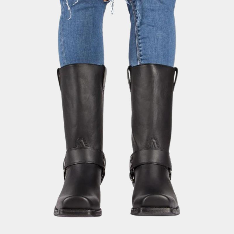 Leather cowboy boots - durable vintage style ladies footwear