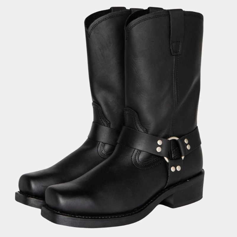 Leather cowboy boots - durable vintage style ladies footwear