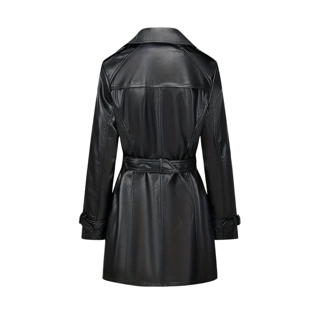Leather Trench Coat - Chic Long Ladies Coat