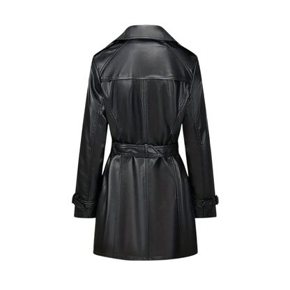 Leather Trench Coat - Chic Long Ladies Coat