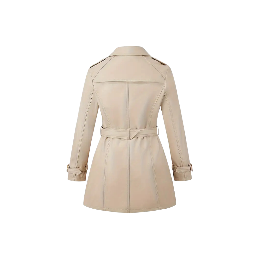 Leather Trench Coat - Chic Long Ladies Coat