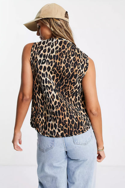 Leopard Print Waistcoat - Trendy Ladies Spring/Summer Vest