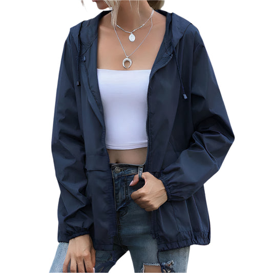 Lightweight Hooded Summer Jacket - Casual Women'S Windbreaker