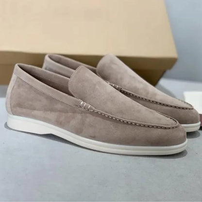 Loafers - Suede Slip-On Shoes For Ladies