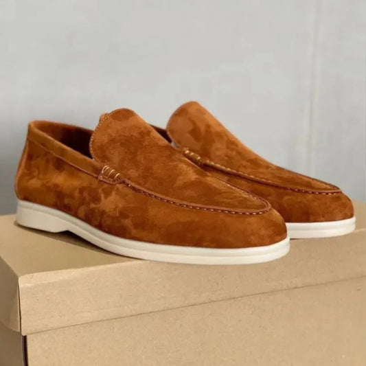 Loafers - Suede Slip-On Shoes For Ladies