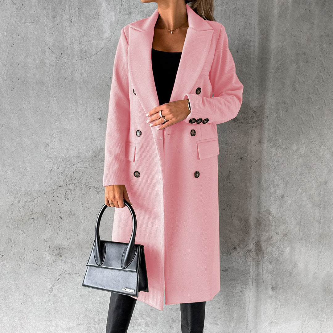 Long Coat - Stylish Pink Ladies Outerwear