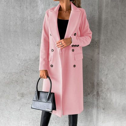 Long Coat - Stylish Pink Ladies Outerwear