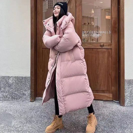 Long Padded Coat - Trendy Ladies Hooded Winter Jacket