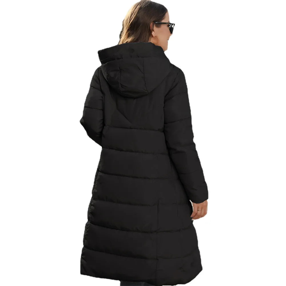 Long Puffer Coat - Stylish Ladies Winter Jacket With Hood