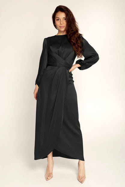 Long Satin Dress - Elegant Ladies Evening Gown