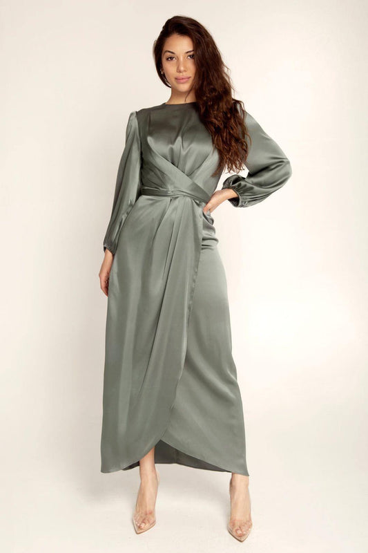 Long Satin Dress - Elegant Ladies Evening Gown