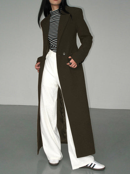 Long Tailored Coat - Elegant Ladies Blazer Dress