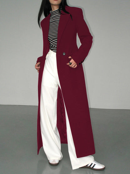Long Tailored Coat - Elegant Ladies Blazer Dress