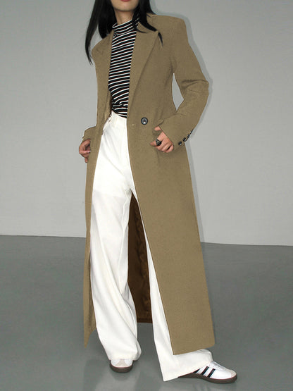 Long Tailored Coat - Elegant Ladies Blazer Dress