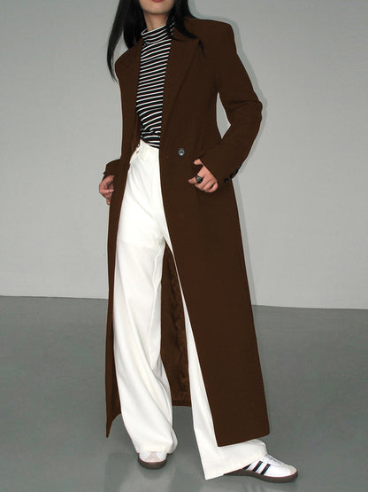 Long Tailored Coat - Elegant Ladies Blazer Dress