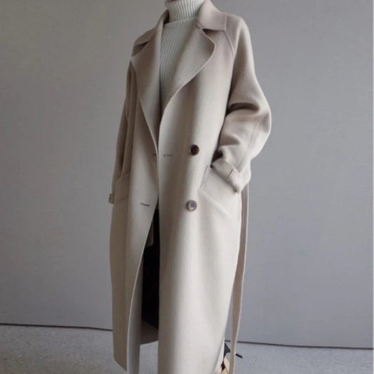 Long Trench Coat - Elegant Oversized Ladies Coat