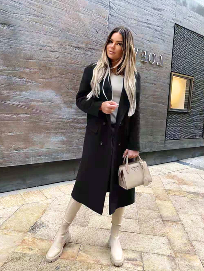 Long Trench Coat - Sophisticated Ladies Outerwear