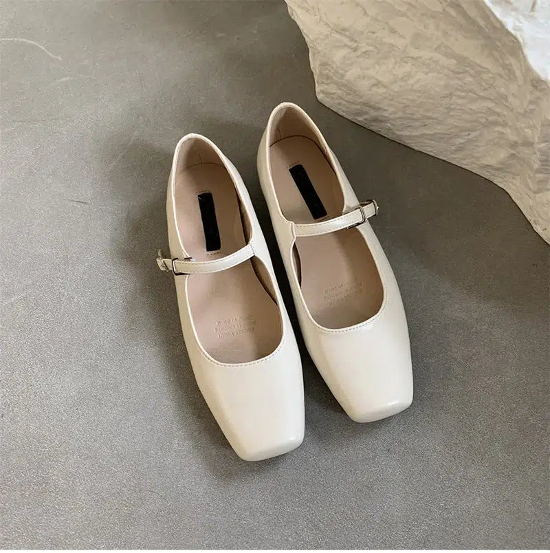 Mary Jane Footwear - Chic Square Toe Ladies Shoes